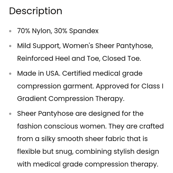 Womens- Jomi light compression pantyhose 15-20mmHg,NEW pair..Natural..sz XL - Picture 7 of 9